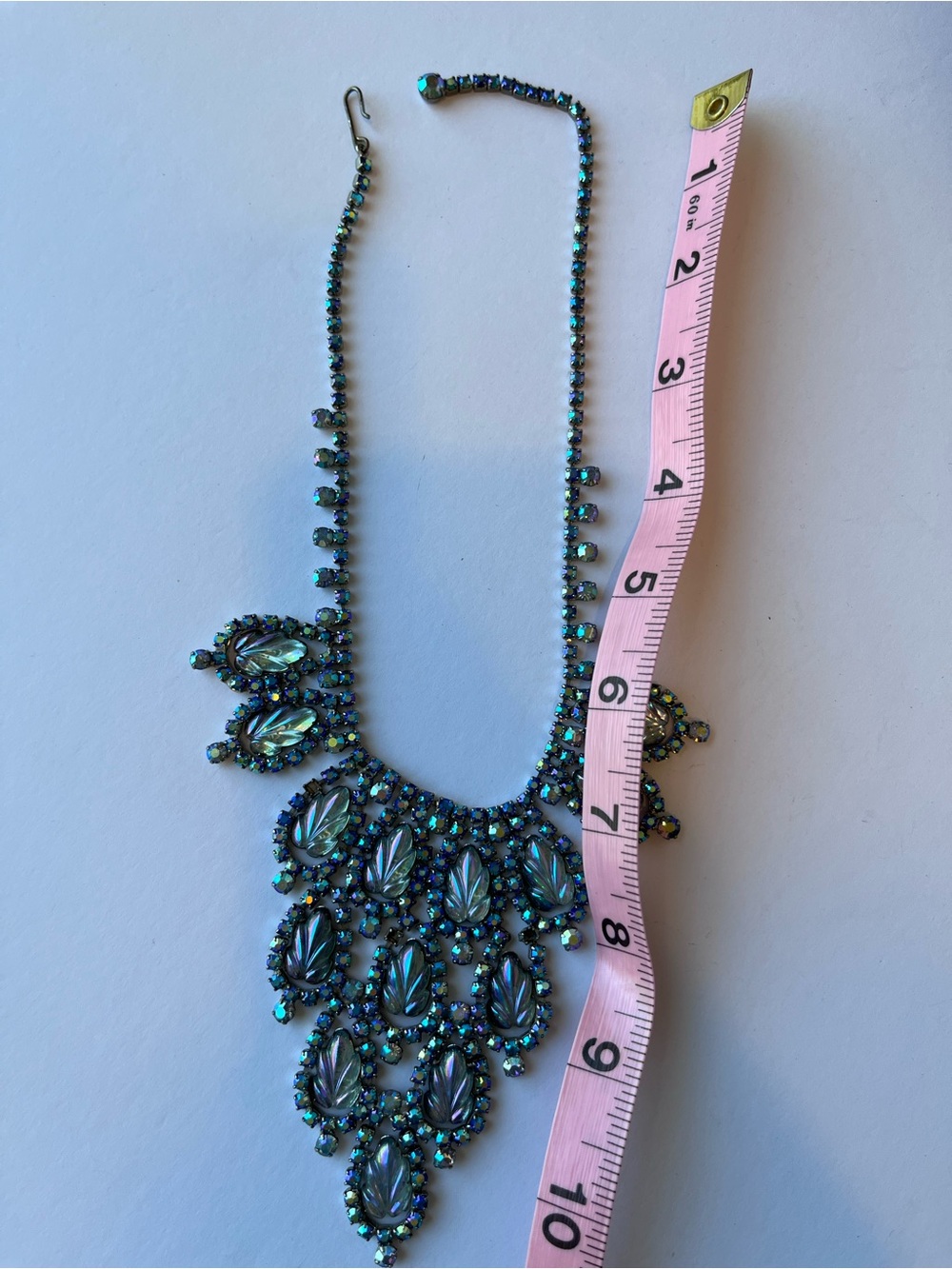 Vintage Statement Necklace Rhinestone Aurora Borealis - Picture 7 of 7